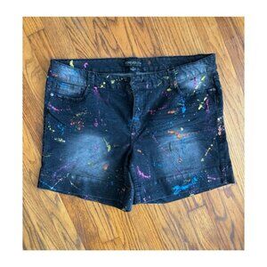 Forever 21 Black Splatter Jean Shorts